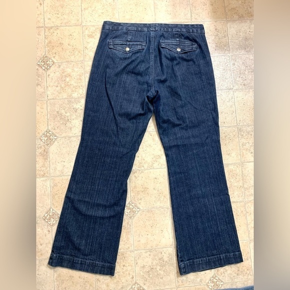 Women’s Tommy Hilfiger Trouser Denim Jeans Wide Leg Sz 10S Short Dark Wash - Picture 3 of 10